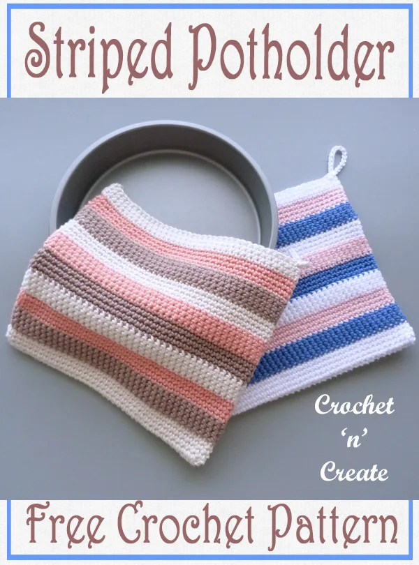 crochet striped potholder pattern