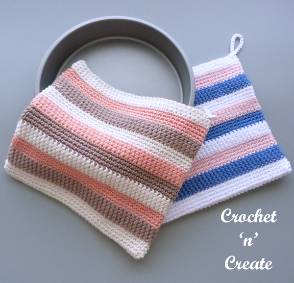 crochet striped potholder pattern