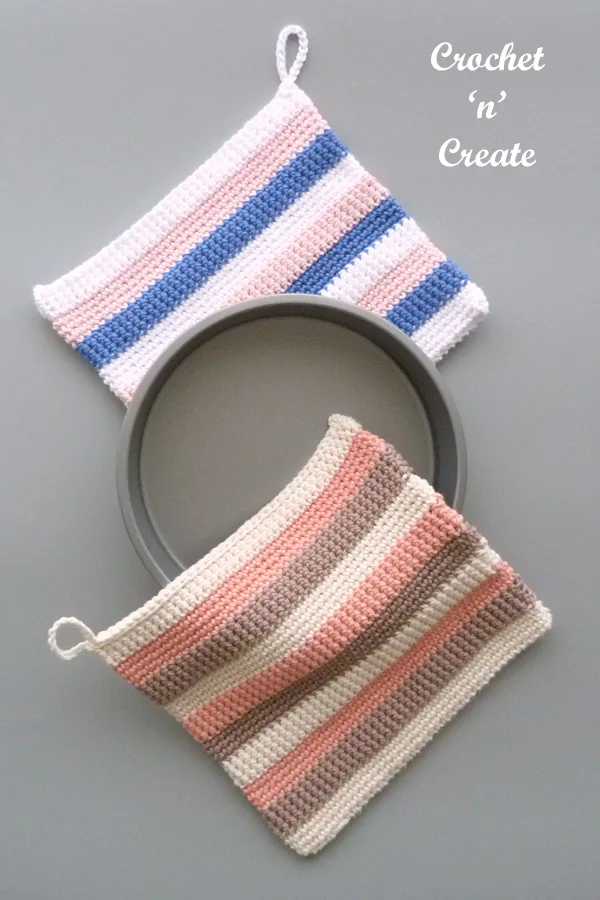 striped potholder