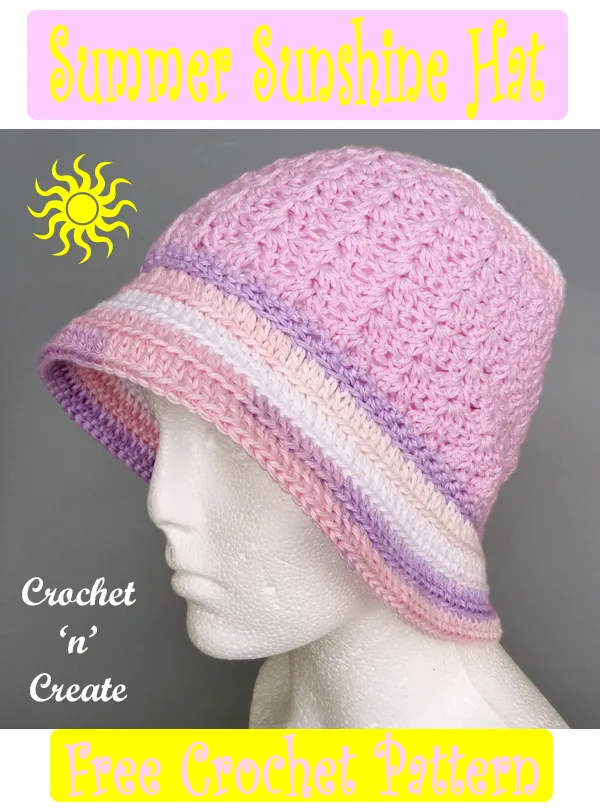 crochet summer sunshine hat