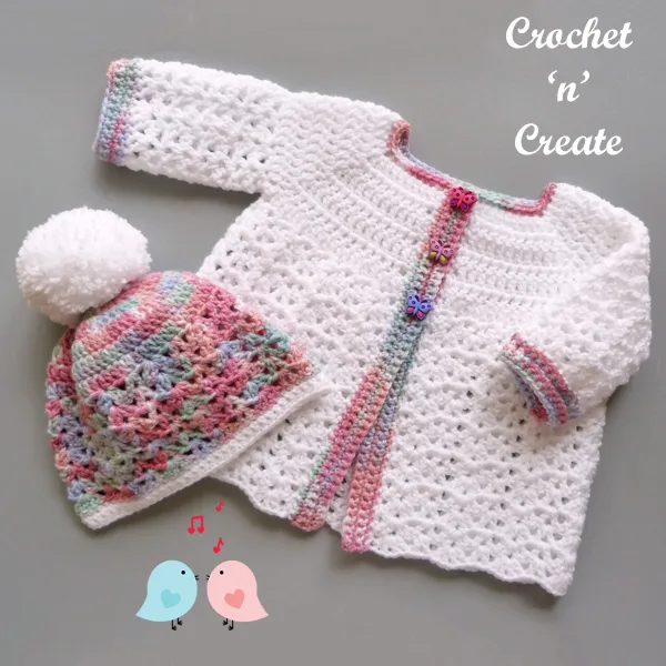 baby cardigan-hat