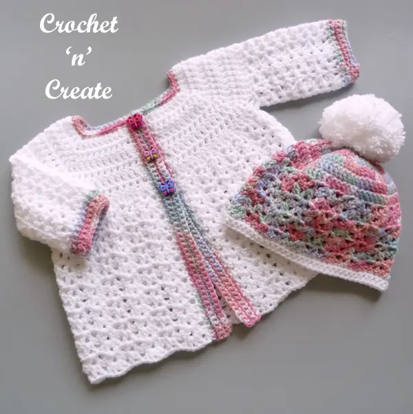 Free baby crochet coat-hat