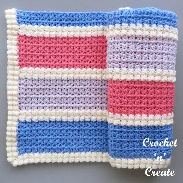 free rolled baby blanket pattern