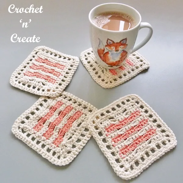 summer kitchen crochet coaster