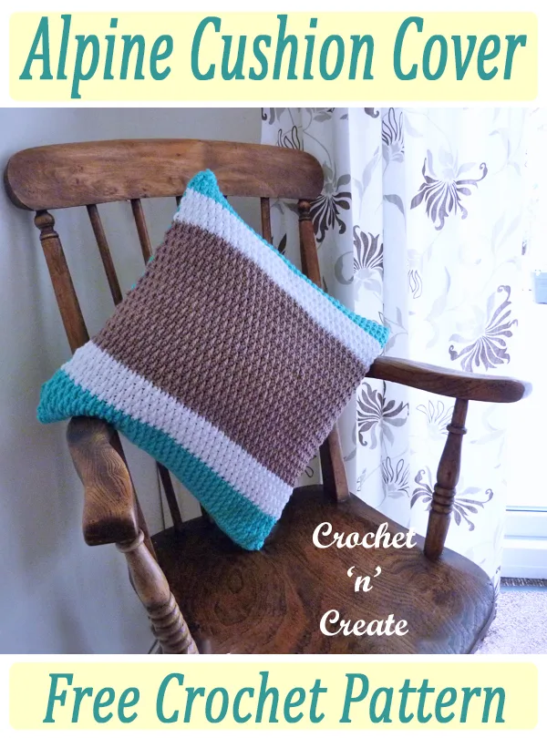 alpine crochet cushion cover