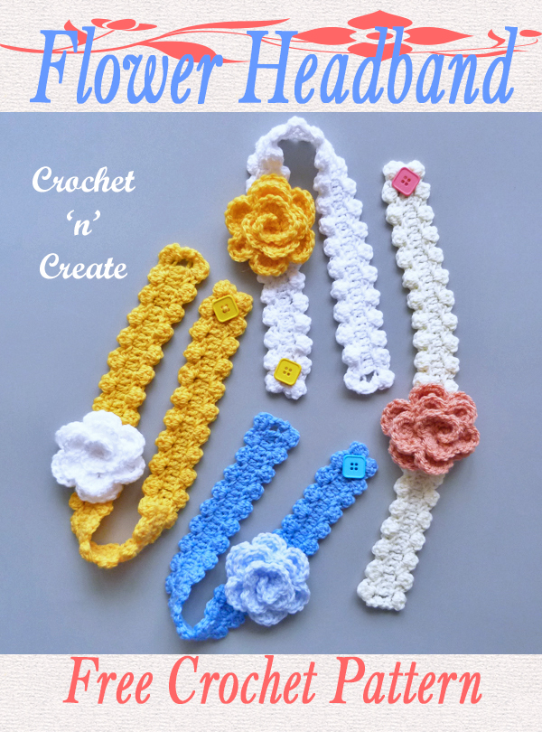 crochet flower headband