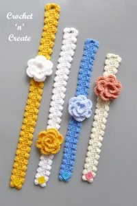 crochet flower headband