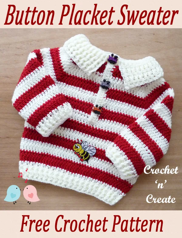 crochet baby placket sweater