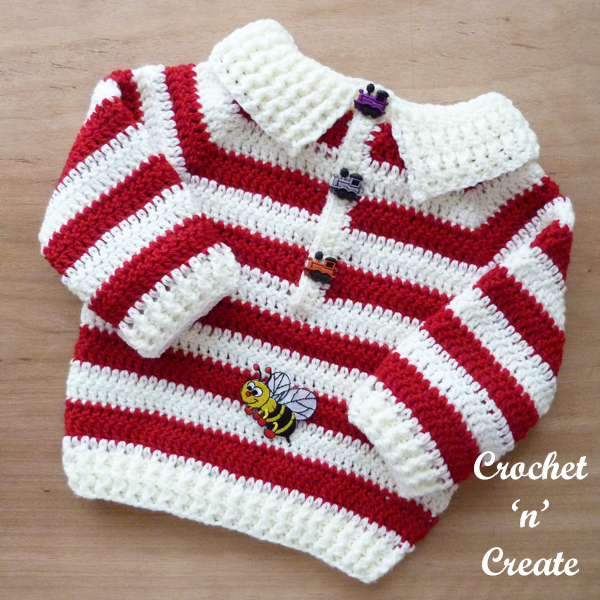 crochet baby placket sweater