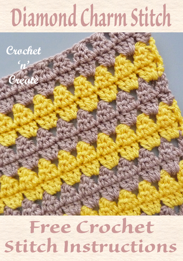 crochet diamond charm stitch