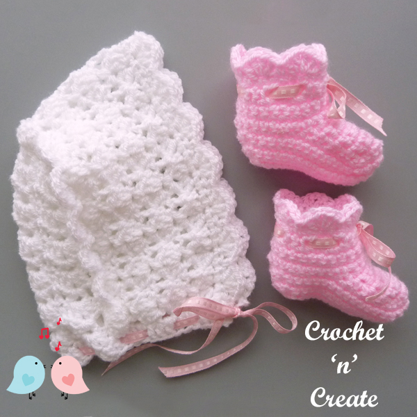 free baby crochet hat-boots pattern