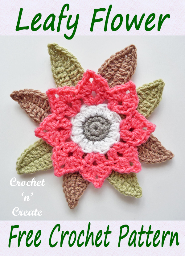 crochet leafy flower pattern