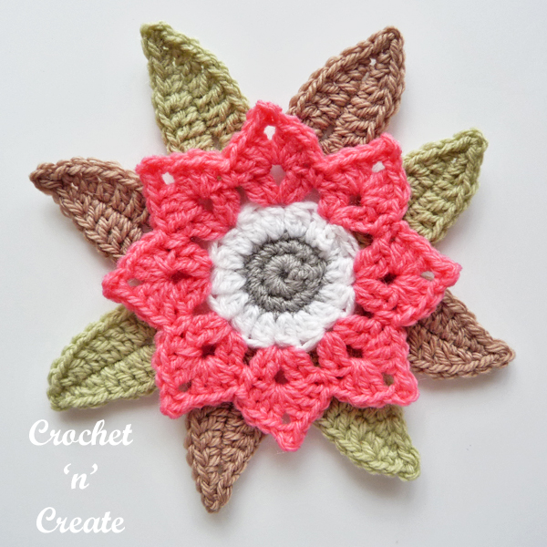 crochet leafy flower Pattern