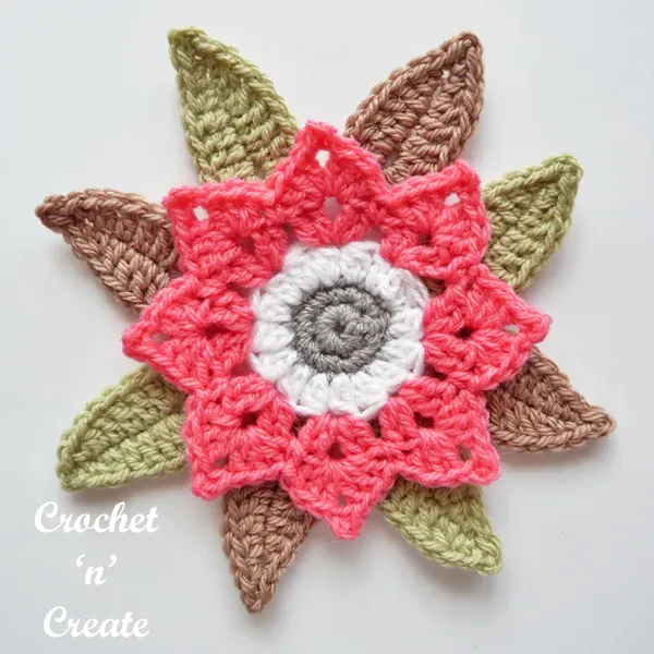 crochet leafy flower Pattern