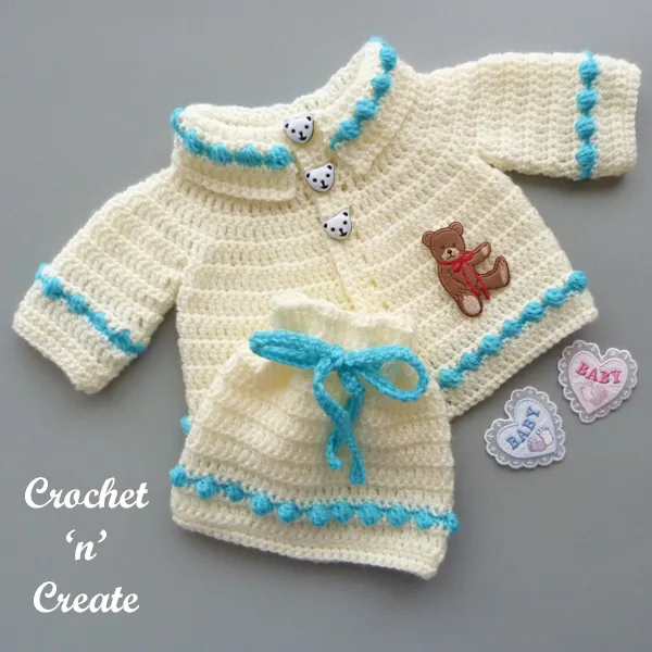 preemie collared cardigan set