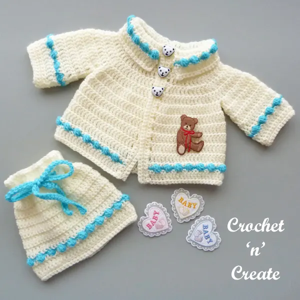 baby collared cardigan set