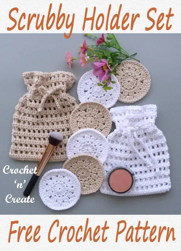 crochet scrubby holder set