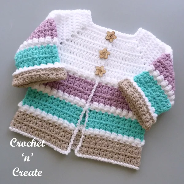 brown-lilac-green cardigan