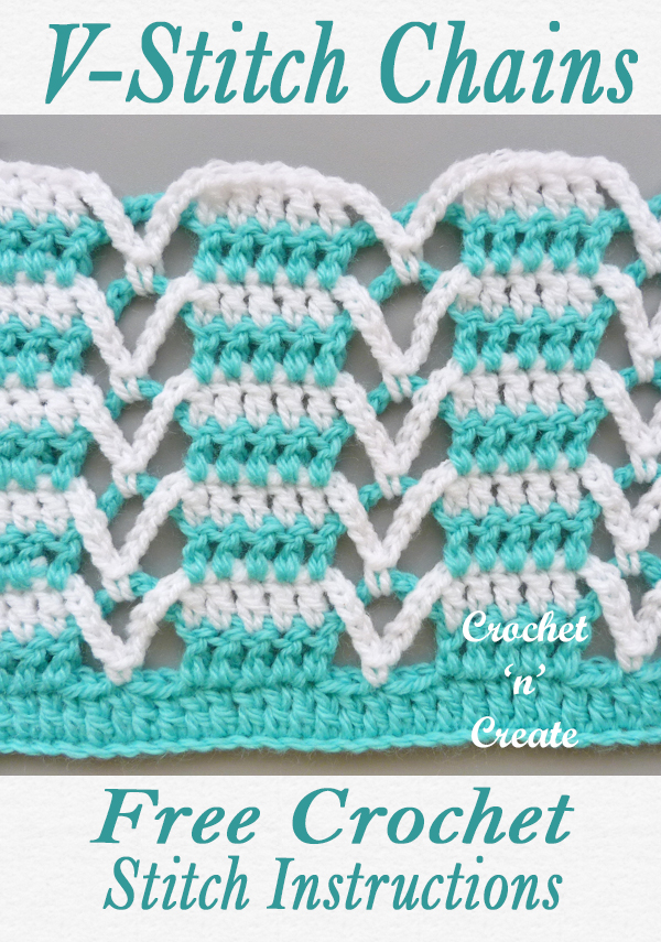 crochet v-stitch chains tutorial