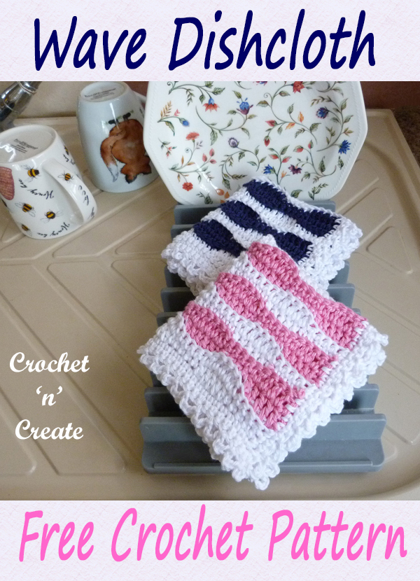 crochet wave dishcloth pattern