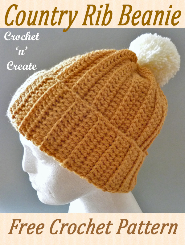 country rib crochet beanie