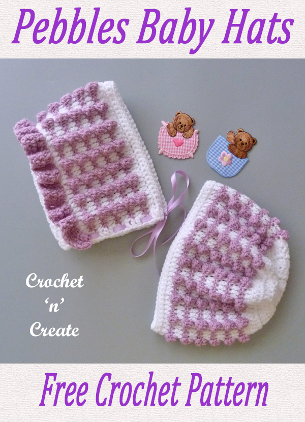 pebbles crochet baby hats