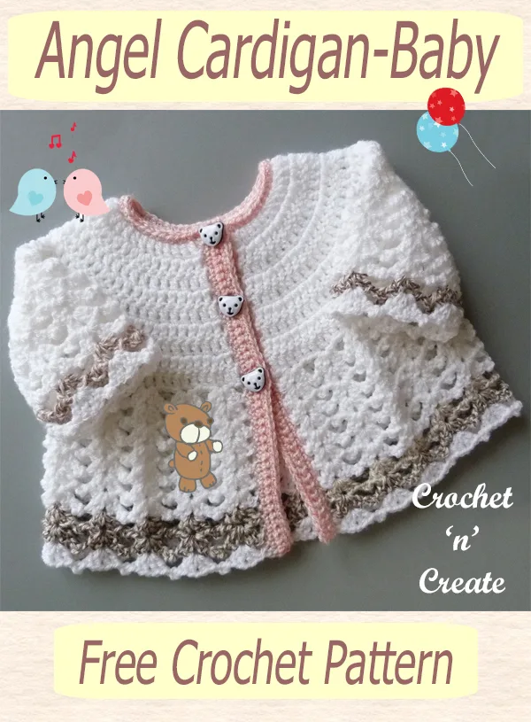 crochet angel cardigan pattern