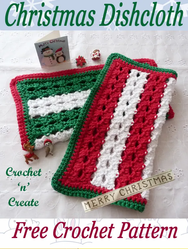 christmas dishcloth crochet pattern