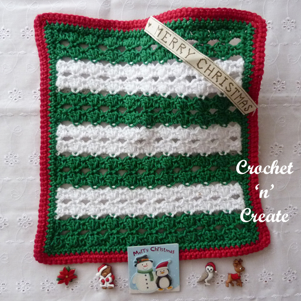 christmas green dishcloth