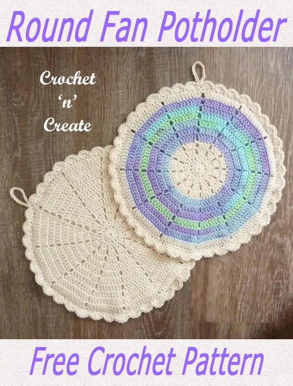 crochet round fan potholder