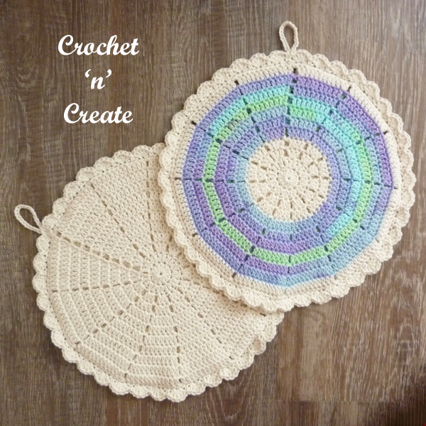 crochet round fan potholder
