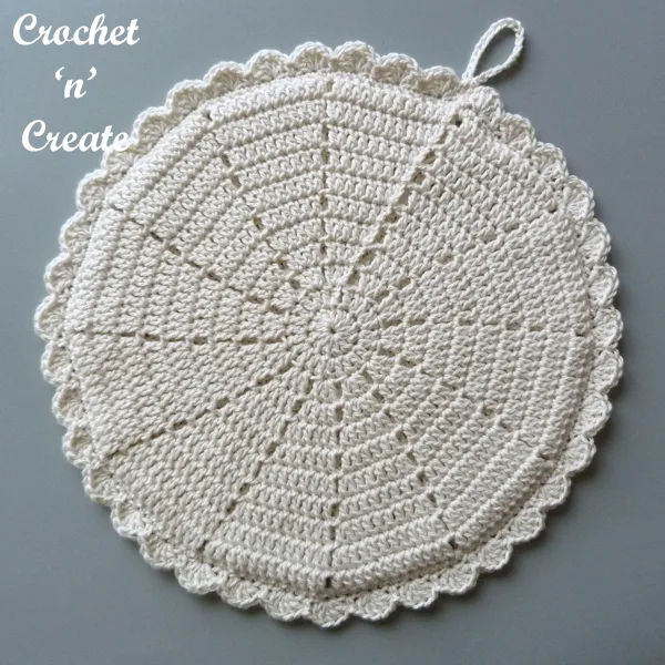 cream crochet trivet