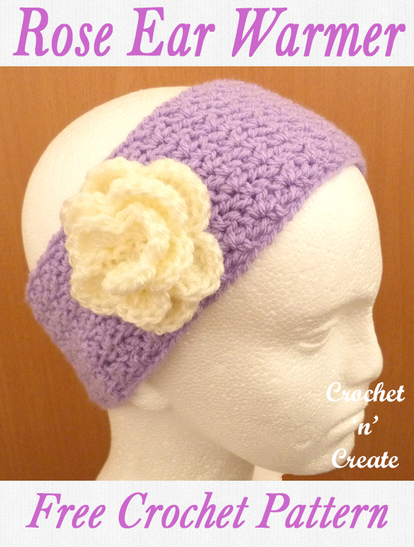 crochet rose ear warmer