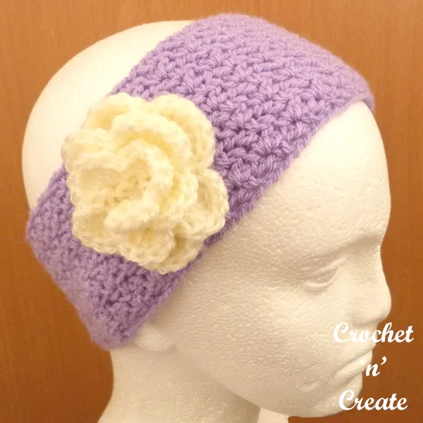 crochet rose ear warmer