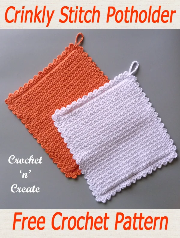 crinkly stitch crochet potholder