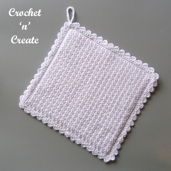 crinkly stitch crochet potholder