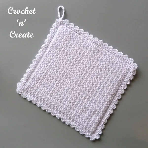 crinkly stitch crochet potholder