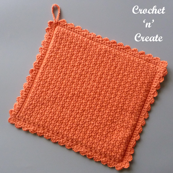 orange crochet holder