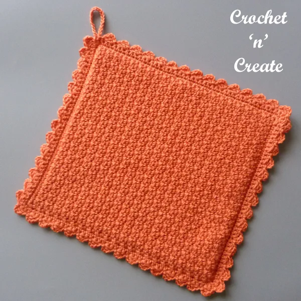 orange crochet holder