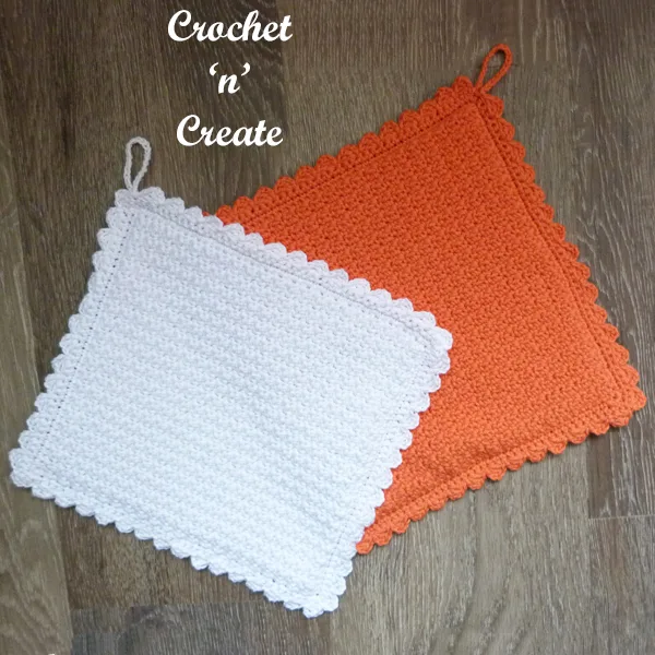 two crochet potholders