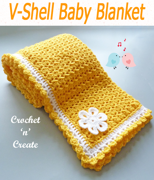 crochet v-shell baby blanket