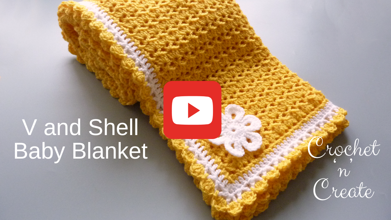 V & Shell Baby Blanket