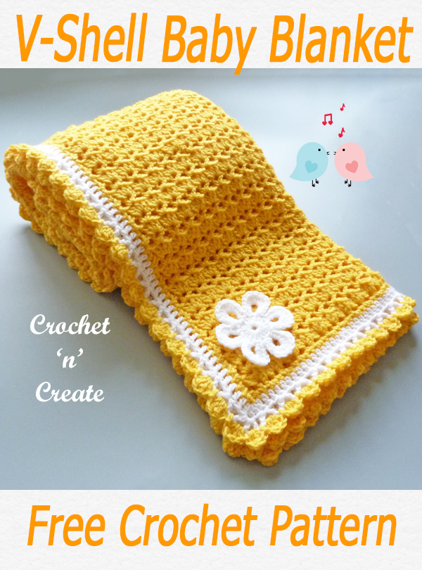 crochet v-shell baby blanket