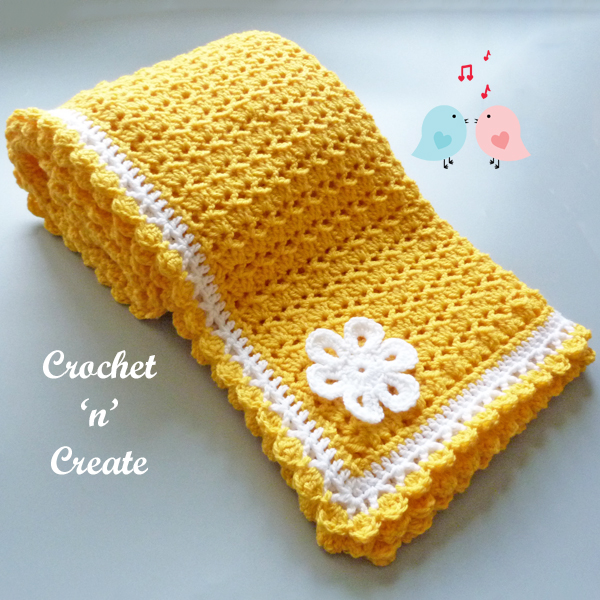 crochet v-shell baby blanket