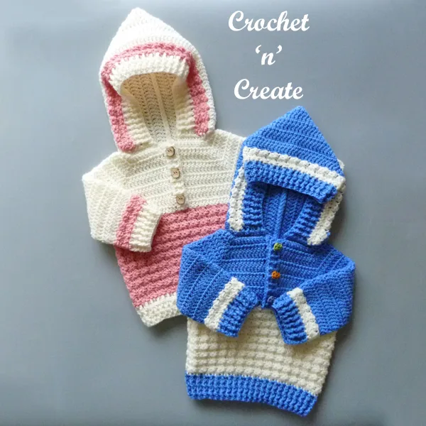 crochet baby hooded sweater