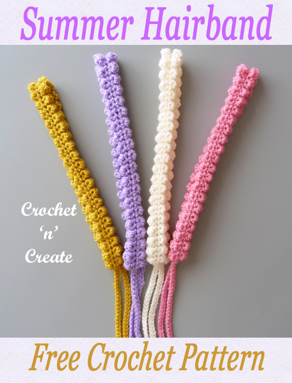 crochet summer hairband