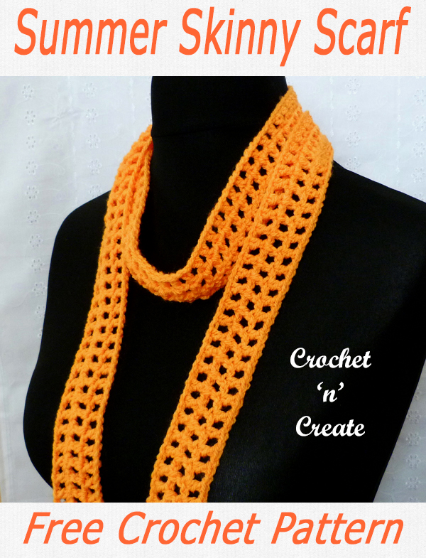 crochet summer skinny scarf