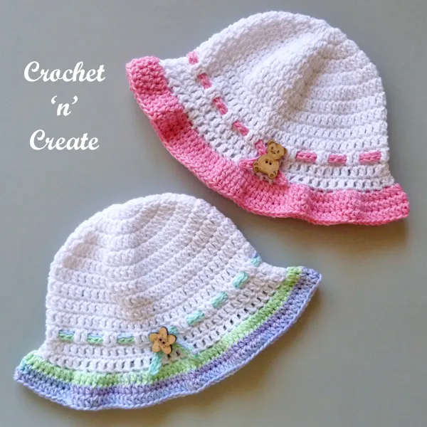 two baby crochet sun hat