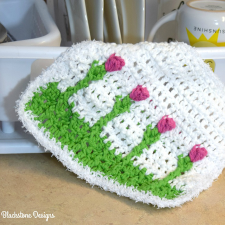 spring tulip washcloth