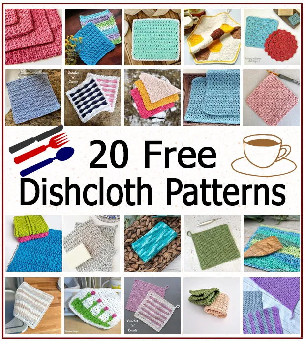 20 free crochet dishcloths